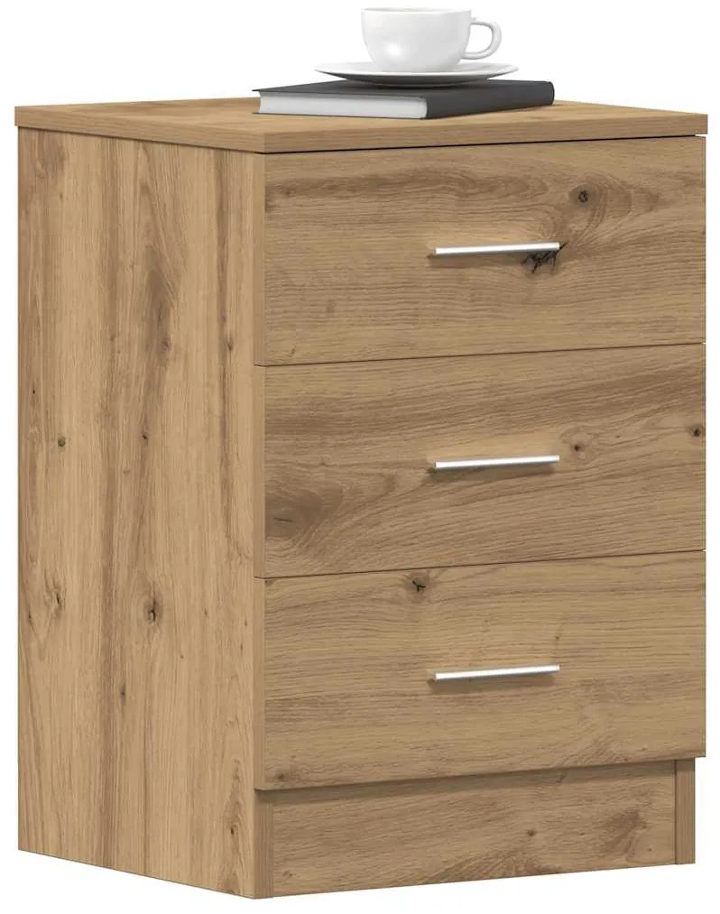 vidaXL Mesa cabeceira 38x35x55 cm derivados madeira carvalho artisiano