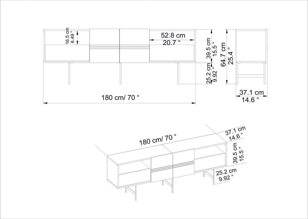 Móvel TV Derin – Branco – 180x64,7x37,1 cm