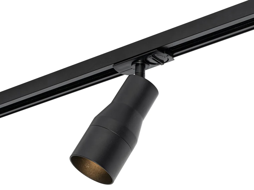 Foco Moderno Preto para Sistema de Trilho Monofásico - Iconic Kohua