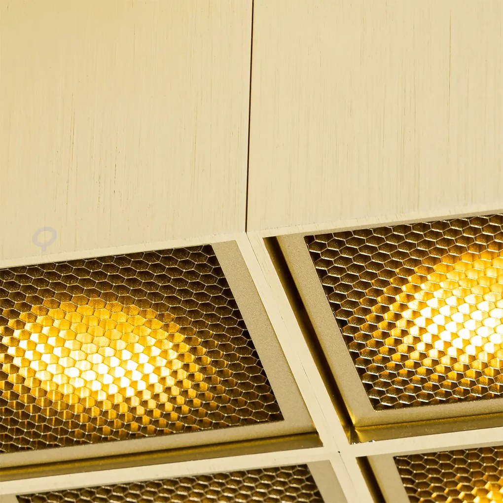 Foco de teto design dourado 4-luzes - Qubo Honey Design