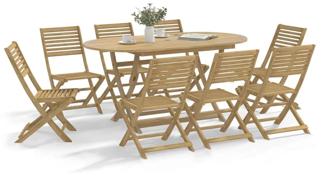 vidaXL Cadeiras de jardim dobráveis 8 pcs 48,5x61,5x87cm acácia maciça
