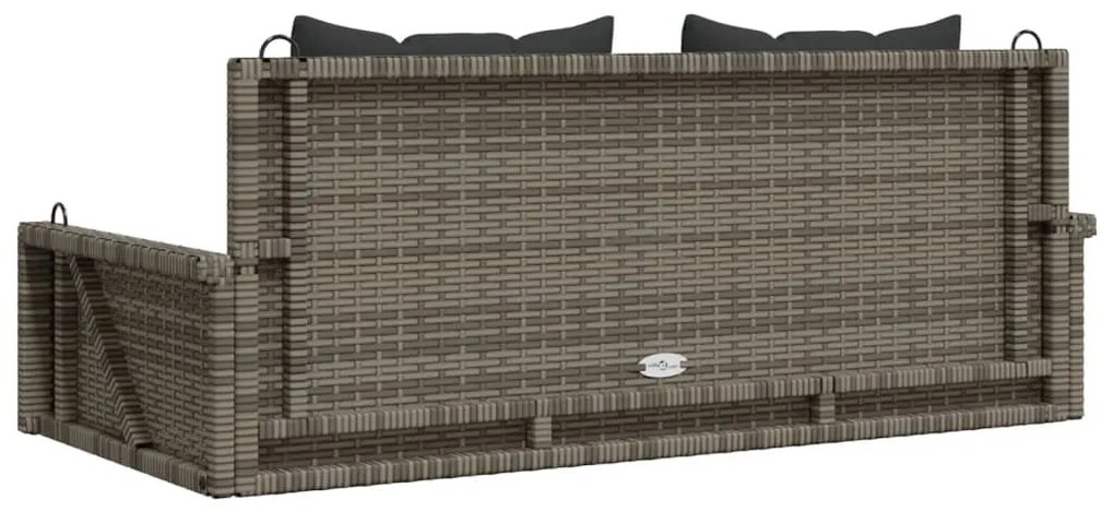 Banco baloiço com almofadões 119x56x48 cm vime PE cinzento