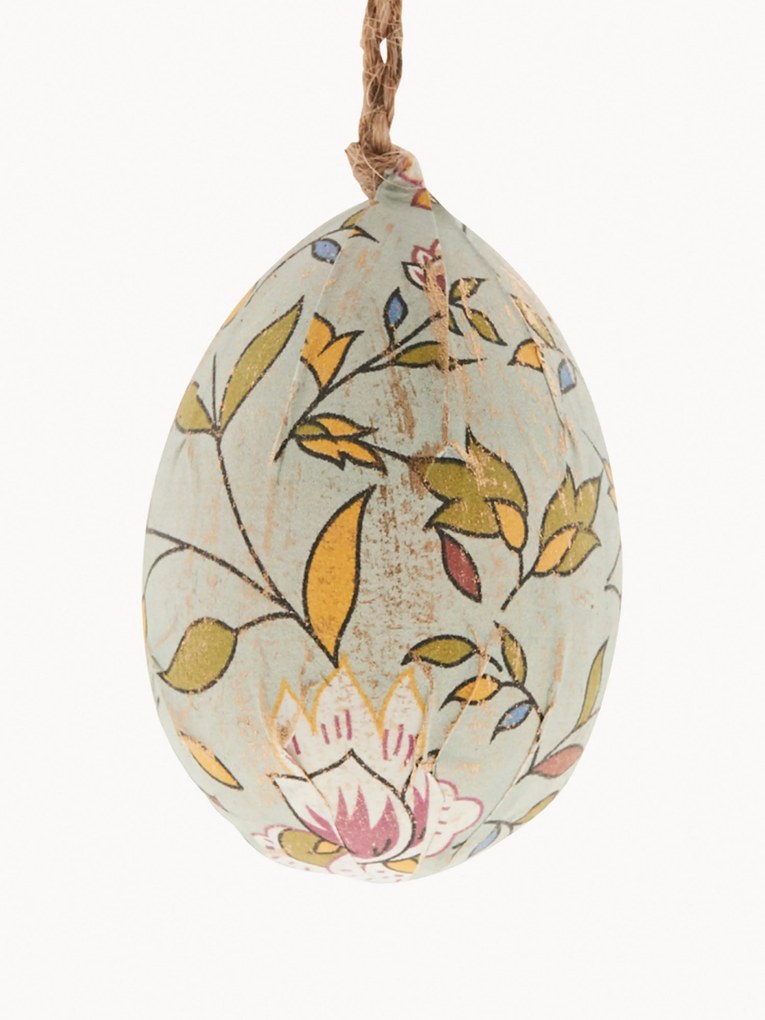 Ornamentos de ovo da Páscoa pintados à mão com padrão floral Essilia, conjunto de 3