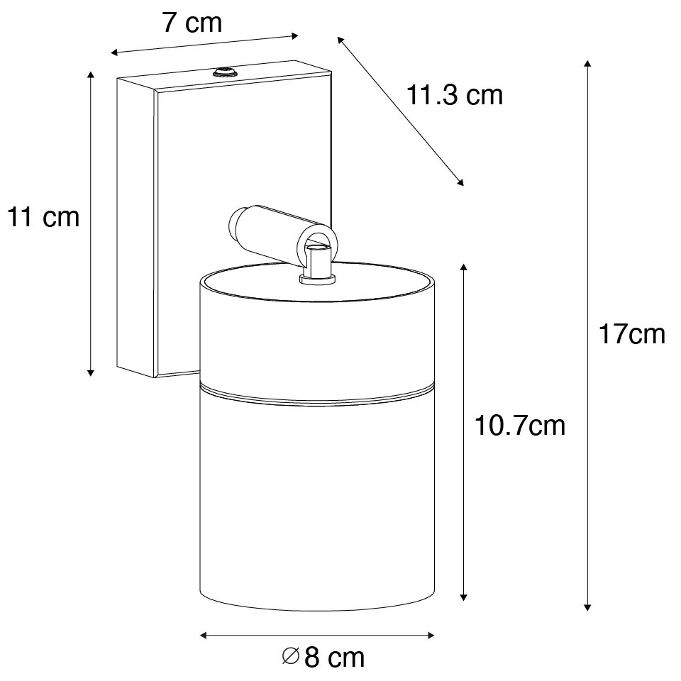 Candeeiro de parede exterior preto AR70 ajustável IP44 - Solo Moderno