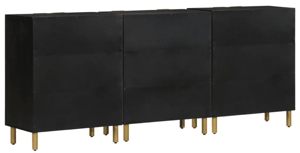 3 pcs aparadores derivados de madeira preto