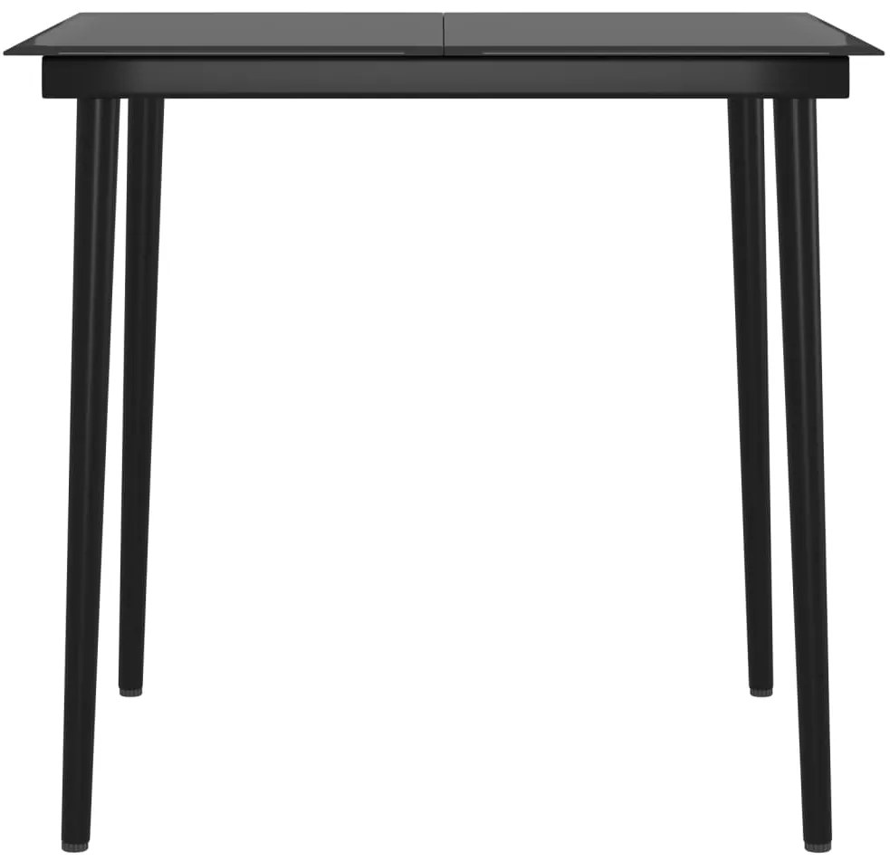 3 pcs conj. de jantar para jardim c/ almofadões cinzento/preto