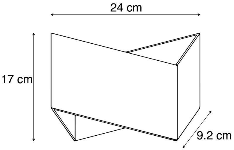 Candeeiro de parede Fold cinzento com cobre Design,Moderno