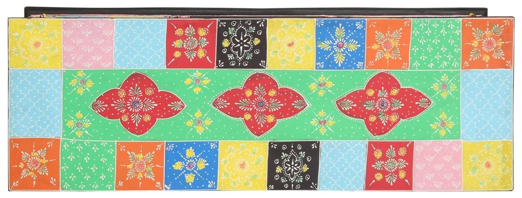 Armário de TV vidaXL Multicolorido 100x35x50 cm em Madeira Sólida de M