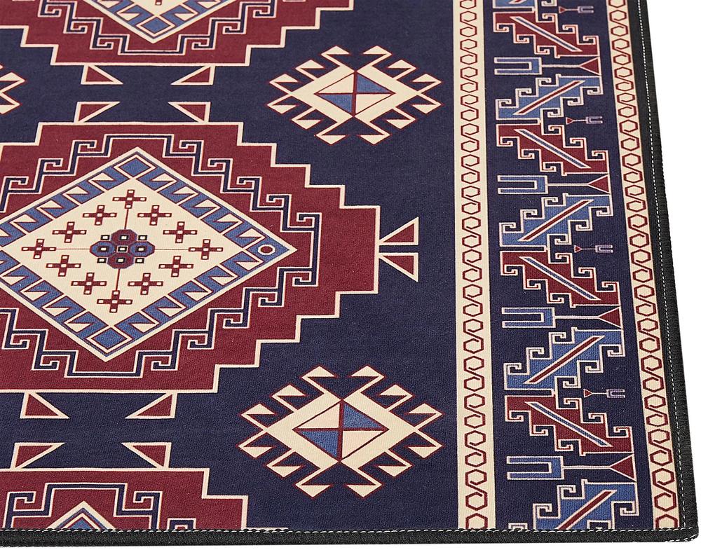 Tapete em tecido azul e vermelho 60 x 200 cm KANGAL Beliani