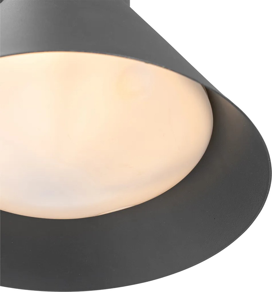 Candeeiro de parede exterior industrial cone cinzento escuro IP44 - Natas