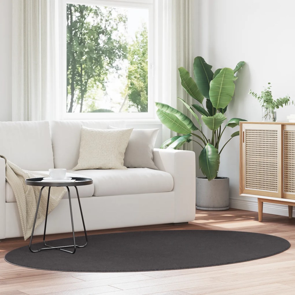 vidaXL Tapete "HUARTE" Antracite 140x200 cm Oval