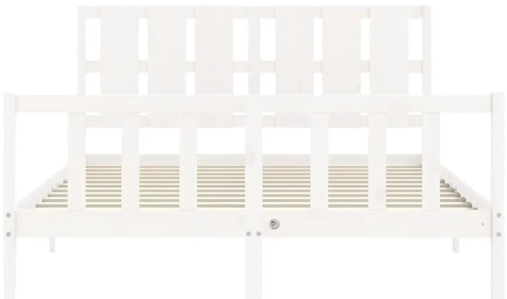 Cama sem colchão 160x200 cm madeira de pinho maciça branco