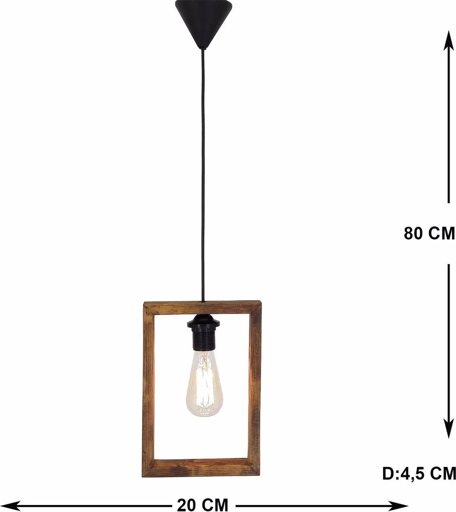 Chandelier Ahsap – Nogueira – 20 x 4,5 x 80 cm