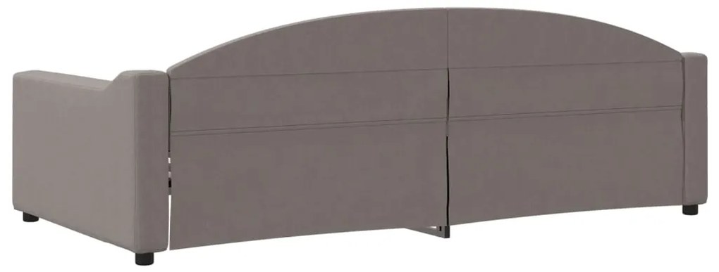 Sofá-cama 100x200 cm tecido cinzento-acastanhado
