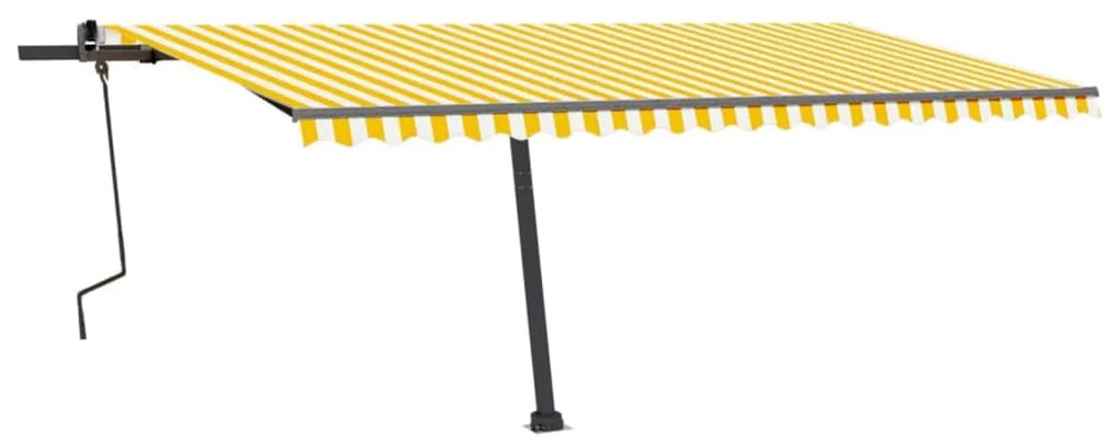 Toldo retrátil manual independente 500x350 cm amarelo e branco