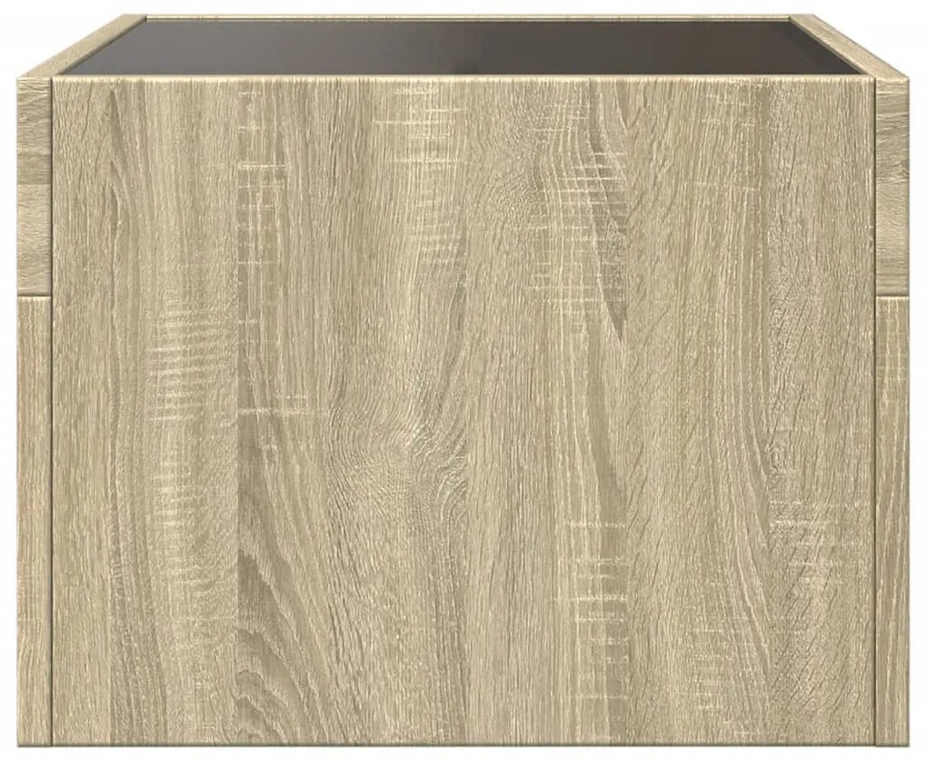 Mesa de cabeceira c/ LED Infinity 40x40x30 cm carvalho sonoma