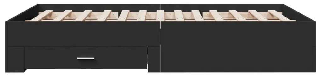 Estrutura cama c/ gavetas 120x190 cm derivados de madeira preto