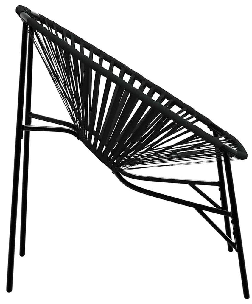 Cadeira de jardim em forma de ovo vime PE preto