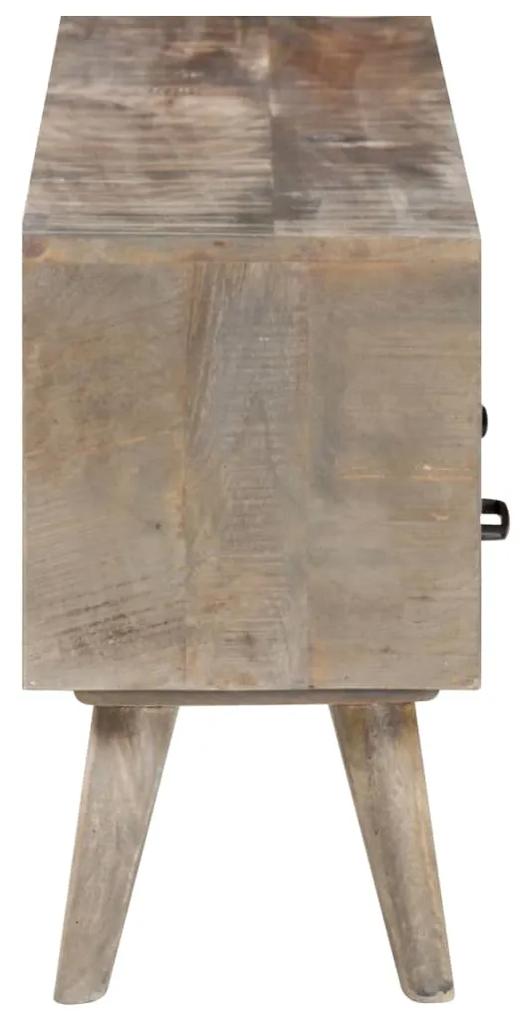 Móvel de TV 130x35x51 cm madeira mangueira áspera maciça cinzento
