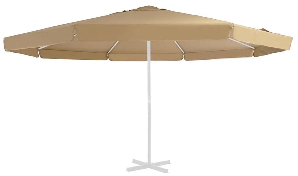 312541 vidaXL Tecido substituição p/ guarda-sol 500 cm cinzento-acastanhado