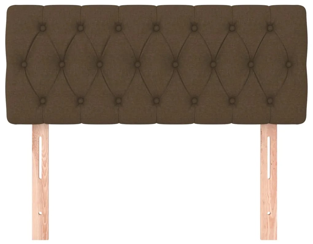 Cabeceira de cama tecido 100x7x78/88 cm castanho-escuro