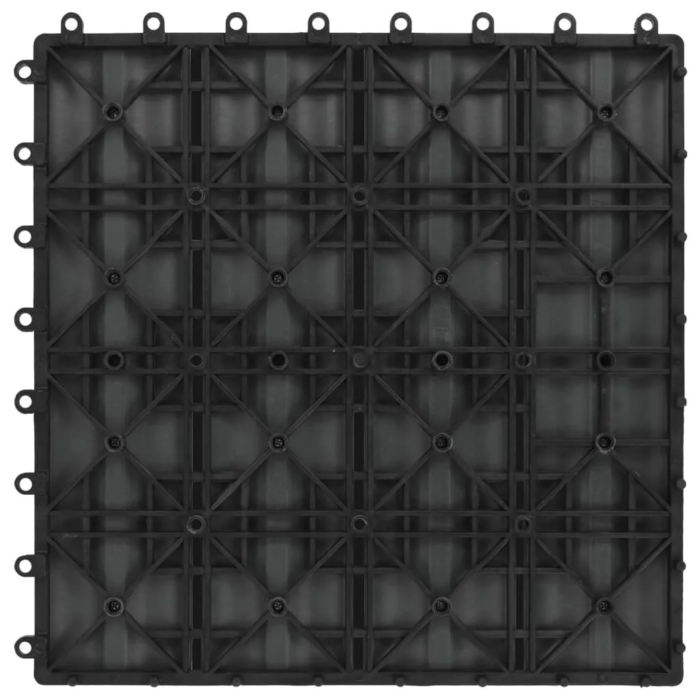 Ladrilho pavimento relevo profundo 11 pcs WPC 1m² preto