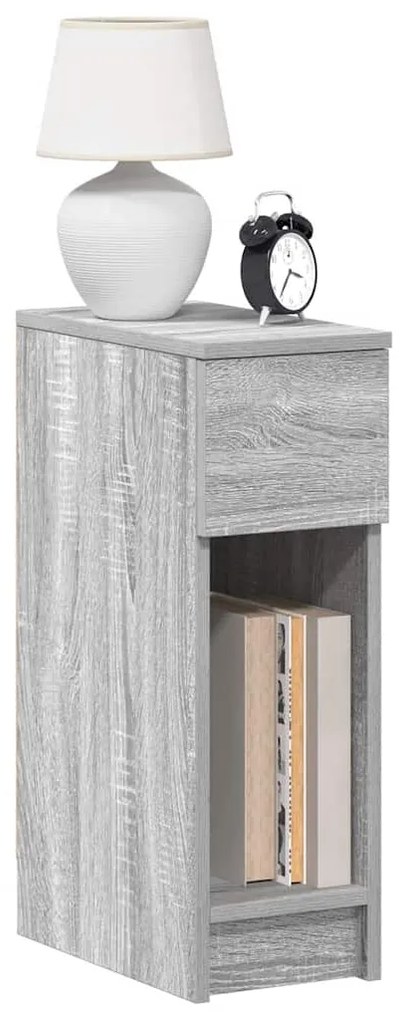 vidaXL Mesas de cabeceira com gaveta 2 pcs 20x36x60 cm cinzento sonoma