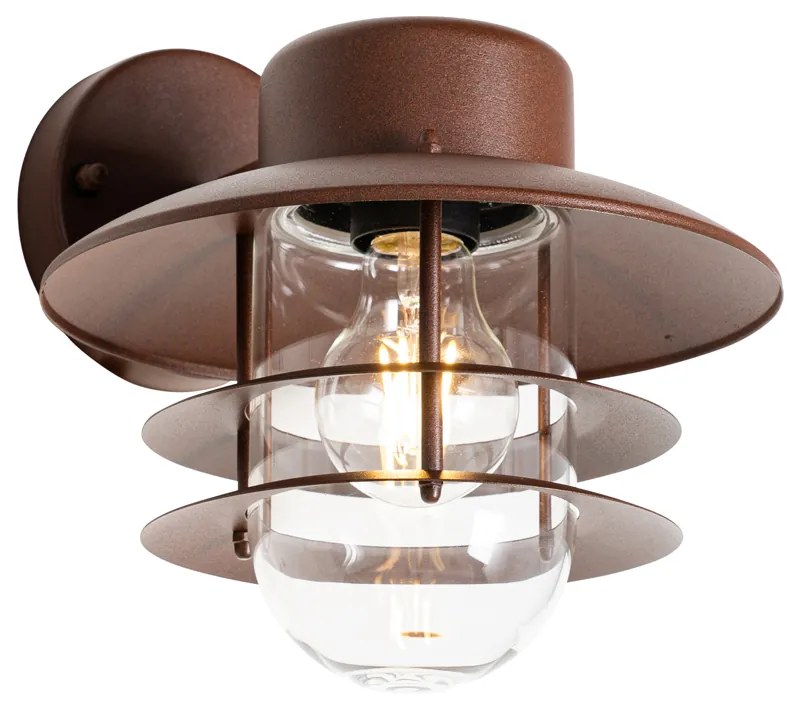 Candeeiro de parede industrial castanho enferrujado IP44 - Shell