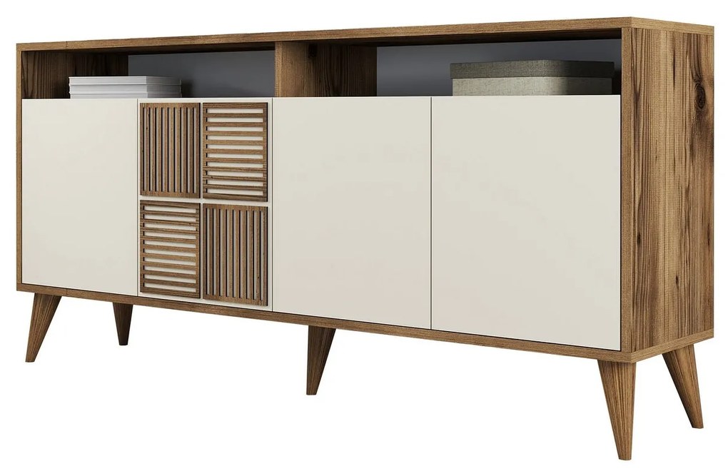 Console Milan – Walnut/Cream – 160 cm x 78 cm x 35 cm
