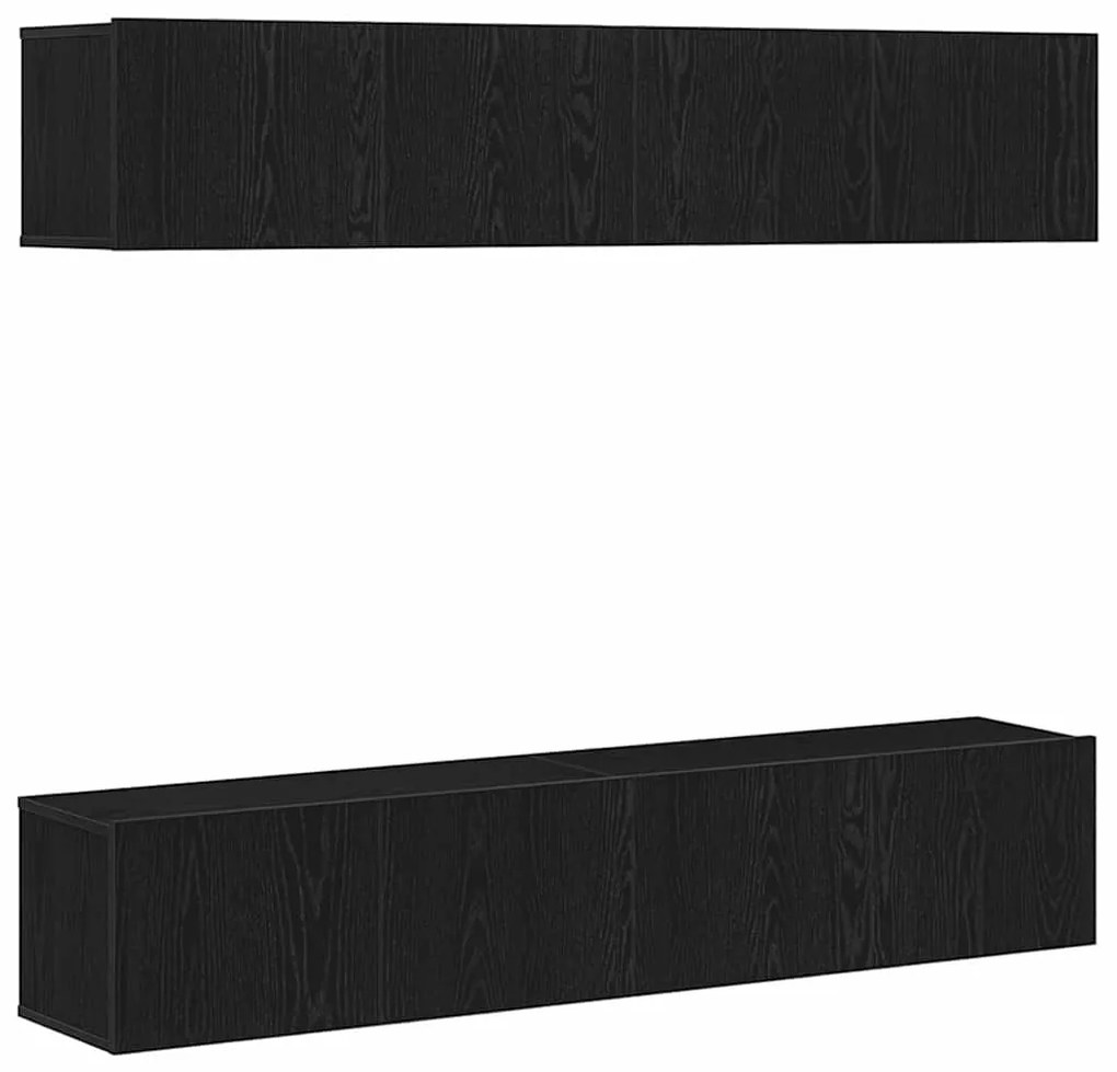 vidaXL Conjunto de móvel de TV 4 pcs Carvalho preto 80 x 30 x 30 cm