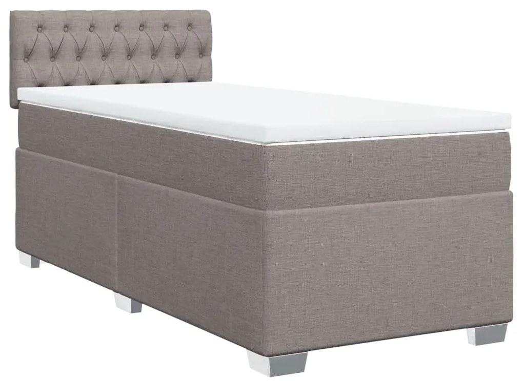 Cama com molas/colchão 90x200 cm tecido castanho-acinzentado
