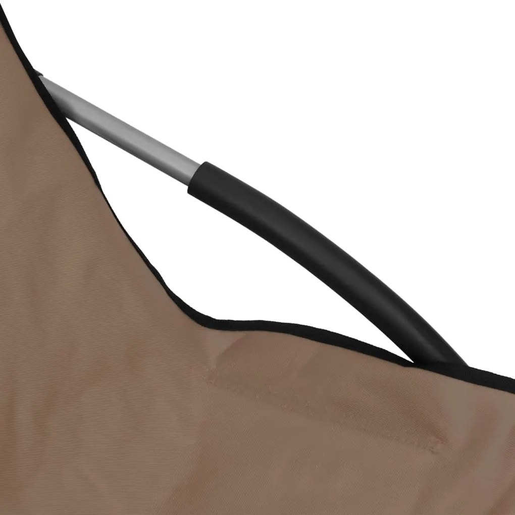 Cadeiras de praia dobráveis 2 pcs tecido cinzento-acastanhado