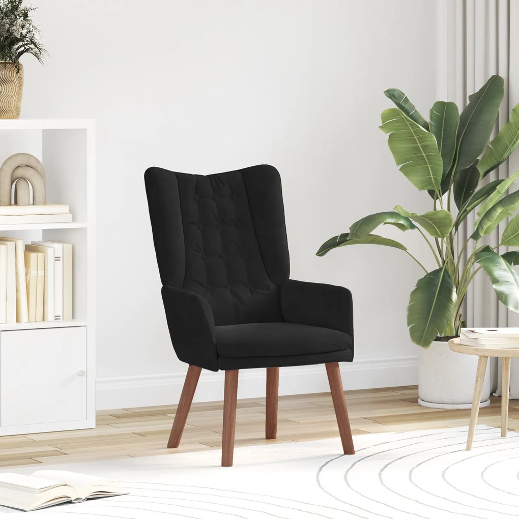 Poltrona Relaxante vidaXL Velo Preto
