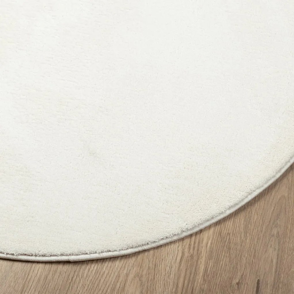 Tapete de pelo curto OVIEDO Ø 120 cm creme