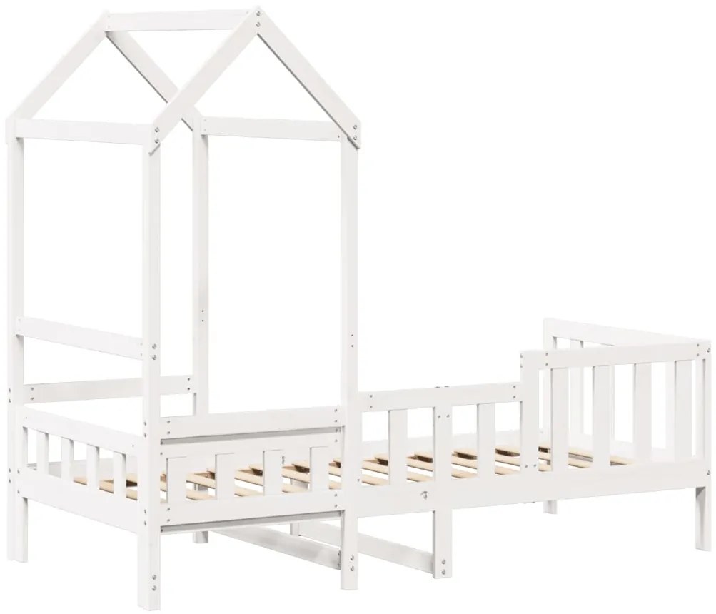 Sofá-cama c/ telhado 90x190 cm madeira de pinho maciça branco
