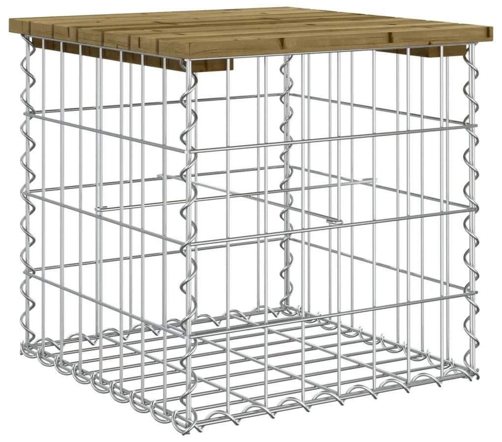 Banco de jardim c/ design gabião 43x44x42 cm pinho impregnado