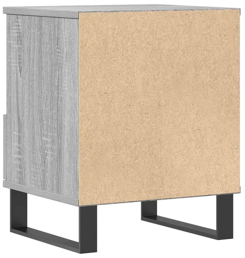Mesa de cabeceira 40x35x50 cm derivados de madeira cinza sonoma