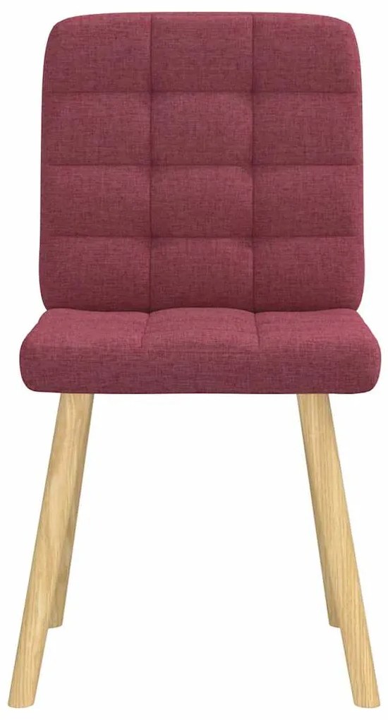 Cadeiras de jantar 2 pcs tecido vermelho tinto