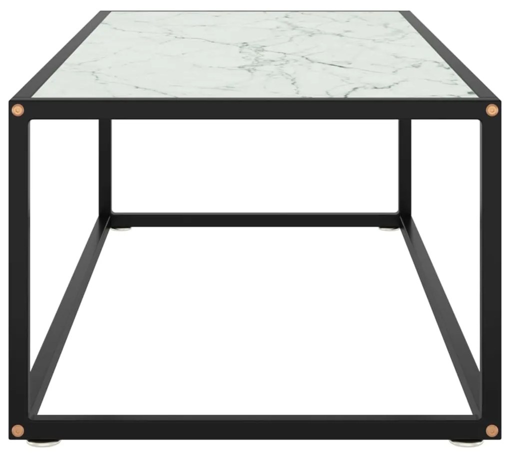Mesa de centro 100x50x35 cm vidro mármore branco