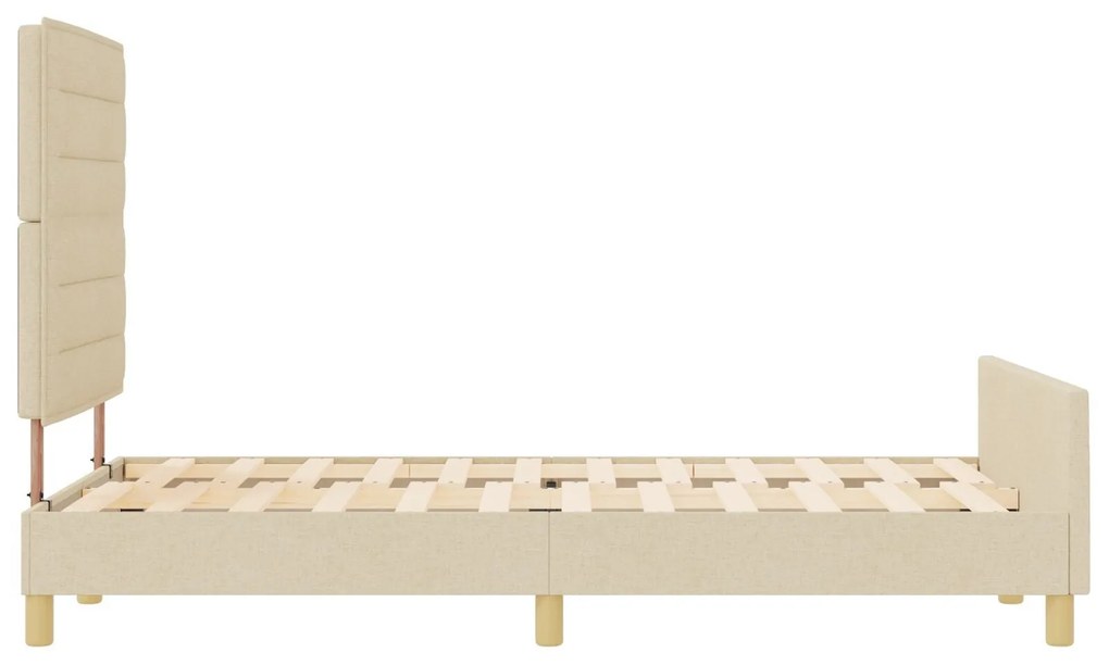Cama de tecido Creme 160x200 cm vidaXL