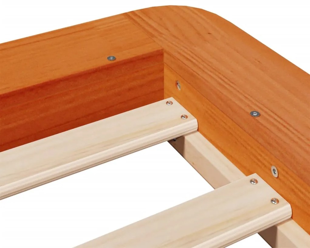 Cama sem colchão 90x200 cm pinho maciço castanho-mel