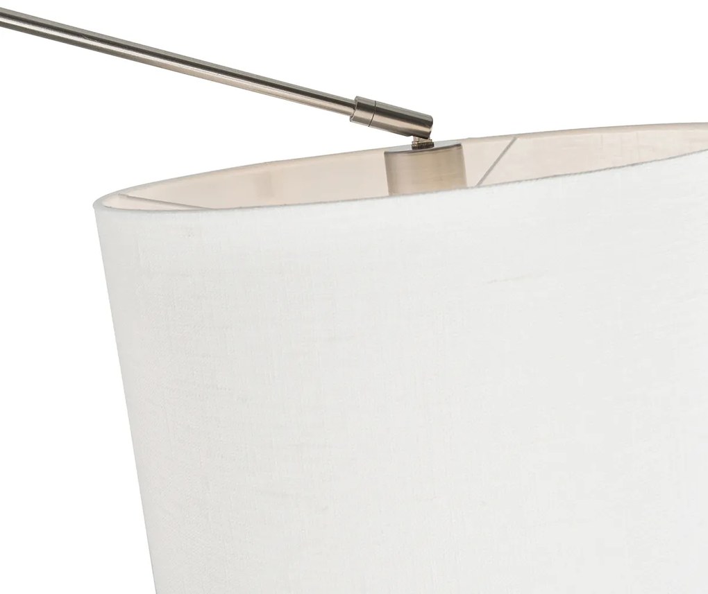 Candeeiro de suspensão em aço com abajur 35 cm branco ajustável - Blitz Moderno