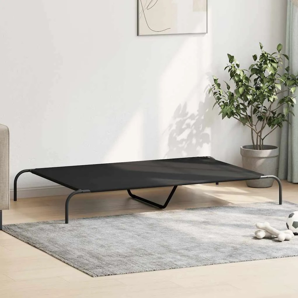 Cama para cães elevada 150x90x20cm tecido oxford e aço preto