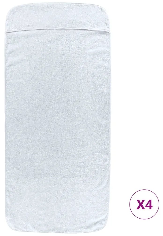 Toalhas de praia 4 pcs 60x135 cm tecido 400 GSM branco