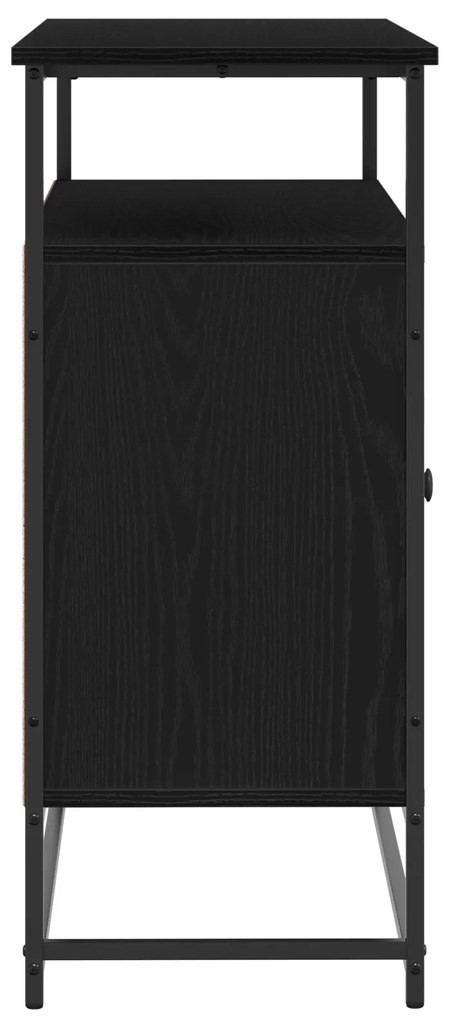 Buffet vidaXL Preto Carvalho 100x35x80 cm Madeira Engenharia e Aço