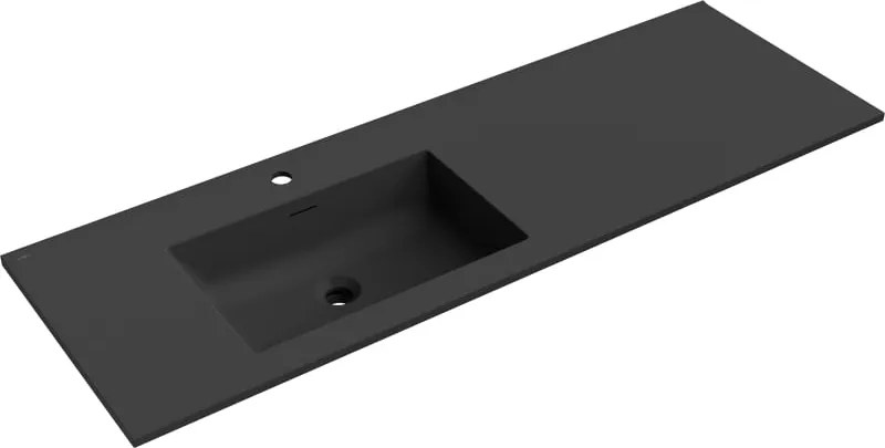 Mexen Otis lavatório embutido no tampo esquerdo 141 x 46,5 cm, preto mate - 25181471L