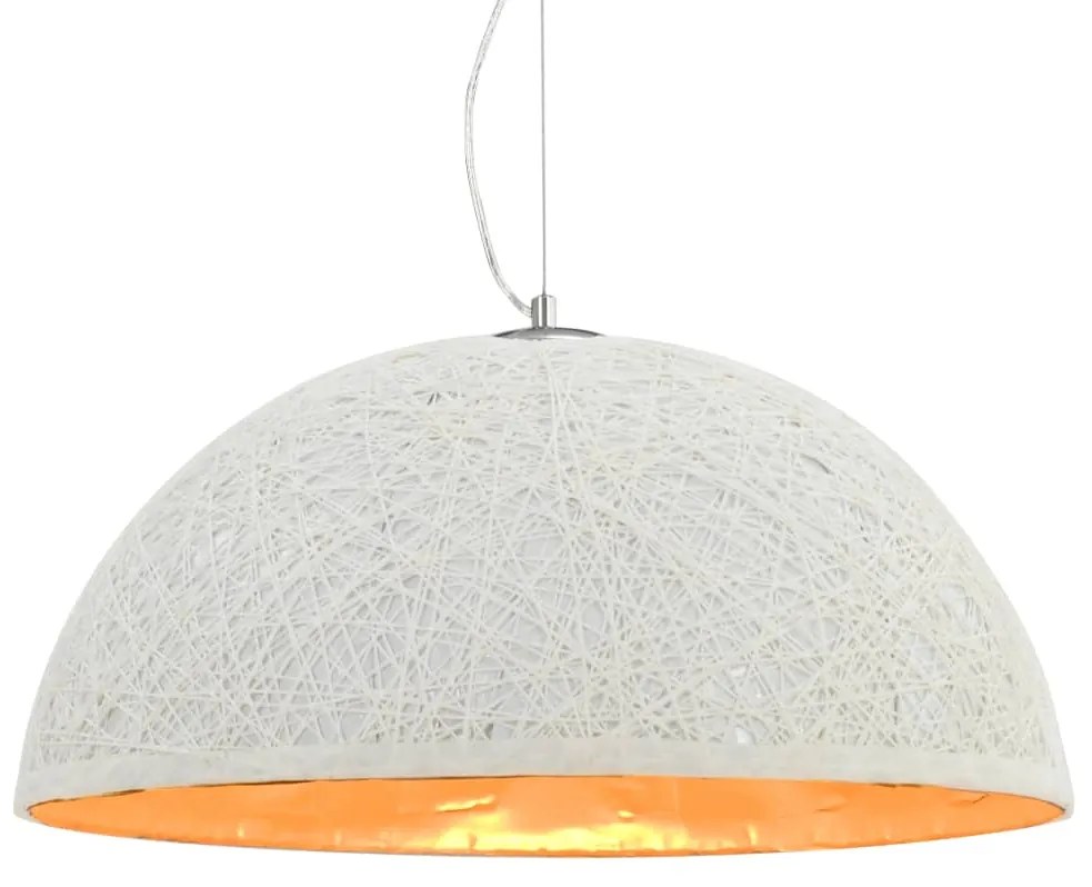 vidaXL Candeeiro suspenso branco e dourado Ø50 cm E27