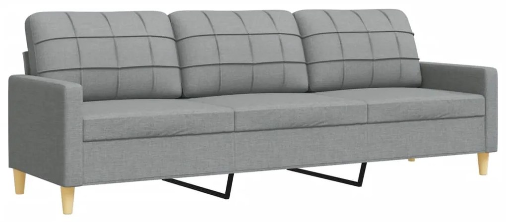 4pcs conjunto sofás c/ almofadões/apoio pés tecido cinza-claro