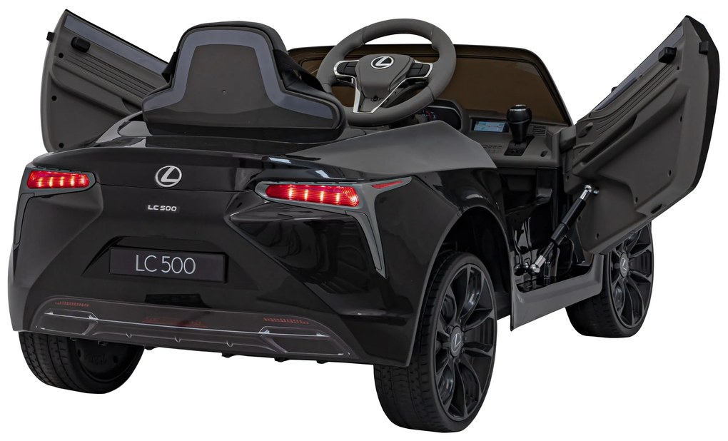 Carro elétrico para Crianças 12V Lexus LC500 Rodas de EVA, Assento de couro Preto