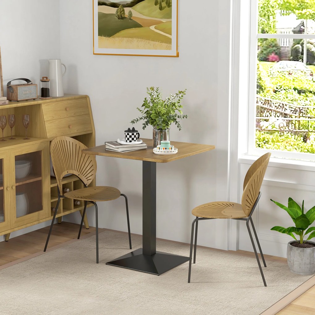 Mesa de Jantar Quadrada, 70 x 70 x 75 cm (CADEIRAS NÃO INCLUIDAS), Para 2 Pessoas, Castanho-escuro